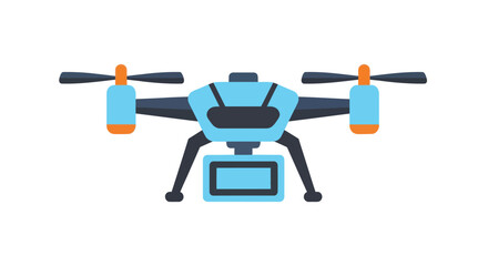 Blue Drone with Camera, Quadcopter for Aerial Photography and Videography.