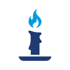 Candle Icon Vector Illustration Blue Version