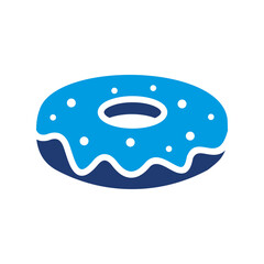 Donut Icon Vector Illustration Blue Version