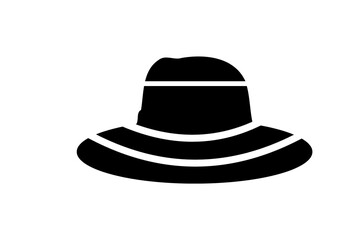 Black fedora hat illustration isolated on white background
