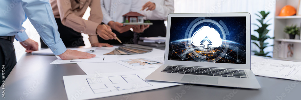 Poster cloud computing software for brisk remote work and personal data storage