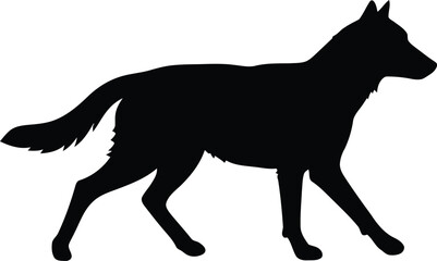 silhouette of a dog walking on transparent background