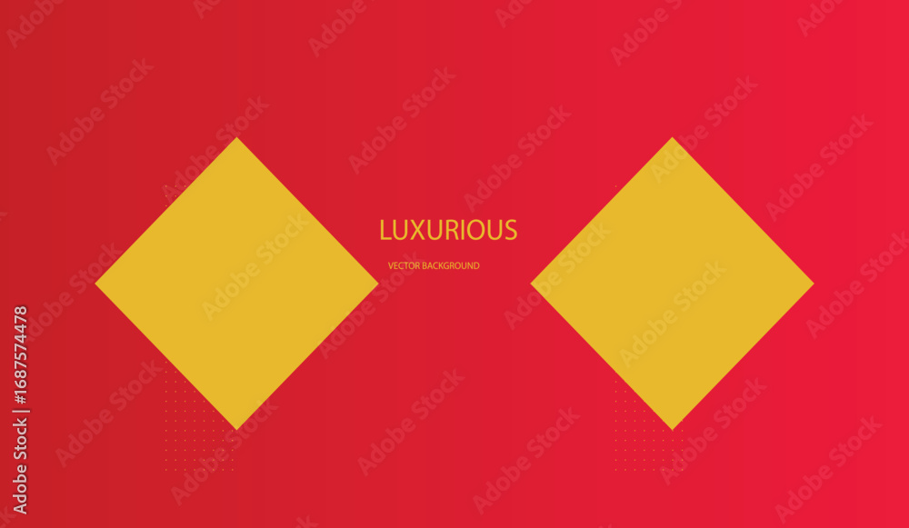 Poster luxurious design with gold diamond shapes on red gradient | elegant geometric pattern for branding, 