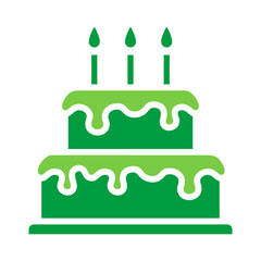 Birthday Icon Vector Illustration Green Version