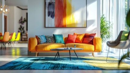 Colorful modern living room
