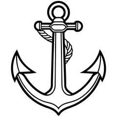 Classic nautical anchor with rope detail symbolizing stability adventure and maritime tradition perfect for travel adventure and seafaring themes