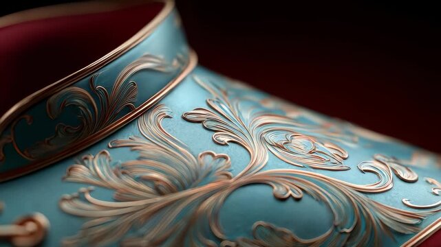 Exquisite Carved Details of Vintage Armor Pauldron