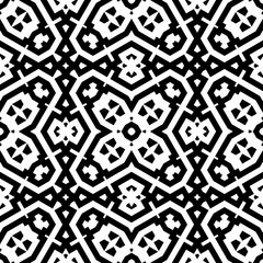 Embroidery ornament. Seamless pattern. Geometrical backdrop. Shapes background. Geometric wallpaper. Tribal motif. Digital paper. Textile print. Abstract vector. Mosaic image.