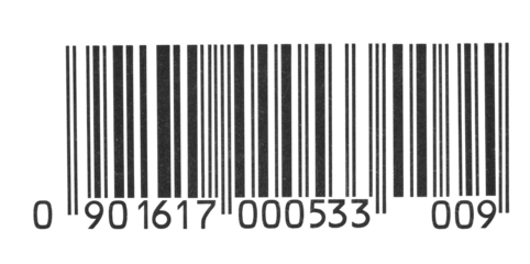 Barcode icon scratched isolated on white, clipping path	