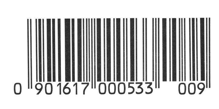 Barcode icon scratched isolated on white, clipping path	