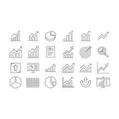 Growth and Analytics Icon Pack Vector Template With Liner Style