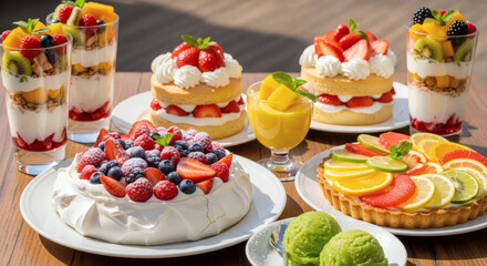 cupcakes with cream and berries