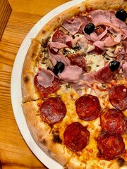 pizza with salami