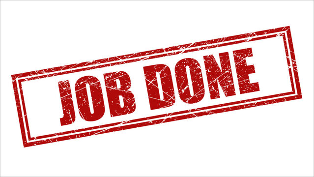 Job done stamp with grunge texture