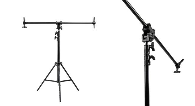 Black Adjustable Photography Light Stand with Tripod.