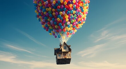 Colorful hot air balloon house
