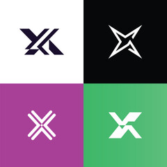 X Initials Monogram Icons Set, Letter X Decorative Designs, Typography and Logo Elements, Vector Illustration for Branding and Creative Projects