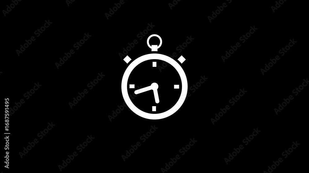 Poster analog clock icon isolated animation .