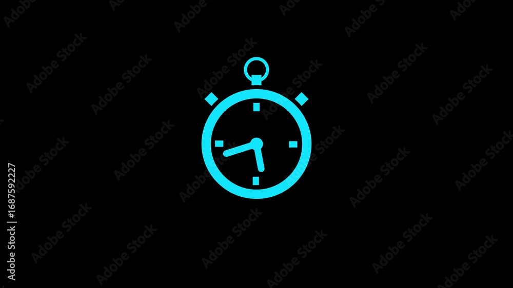Poster analog clock icon isolated animation .