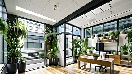 Lush & Productive Office: An Urban Jungle Workplace