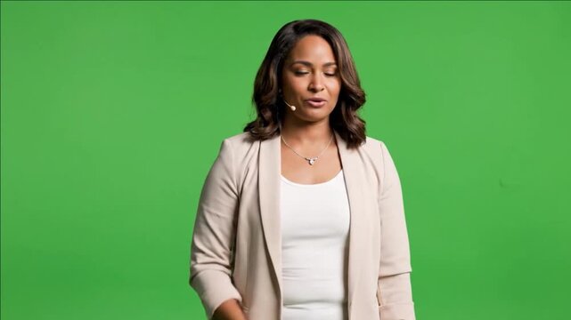 Professional Presenter in Green Screen Environment for Interactive Microlearning Chroma Key Sessions