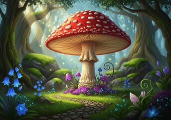 Enchanted Forest Mushroom Meadow.