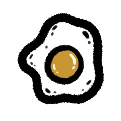 fried egg png outline, cute cartoon handdraw clipart kids doodle element hand drawn doodle, handwriting clipart, kawaii kids drawing, funny character, childlike sketch, handwritten words,