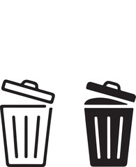 Trash bin icon set , recycle bin, garbage Icon, trash vector