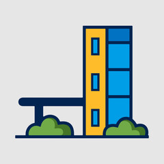 Three-story administrative building