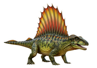 A detailed illustration of a spinosaurus, showcasing its vibrant colors and intricate textures.