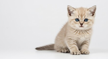 Obraz premium 愛らしい子猫 柔らかな光を浴びて輝く瞳 穏やかな表情. AI Generated