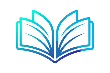 Open book with minimal curved pages academic reading study concept