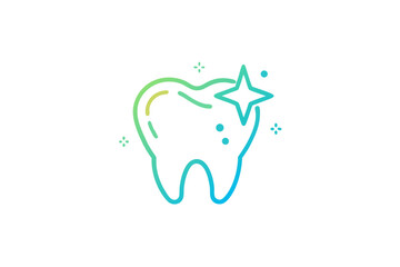 tooth dental health glowing neon minimal line icon illustration