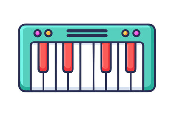 piano keyboard glowing with minimal bar lines and keys
