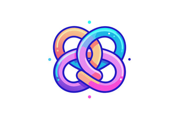 Fototapeta premium pretzel glowing with twisted loops and salt dot details