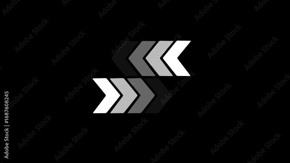 Poster animated arrow direction sign on transparent background with alpha channel.4k video animation