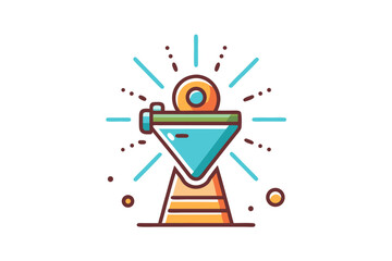 Spotlight icon glowing with bright radiating light beams