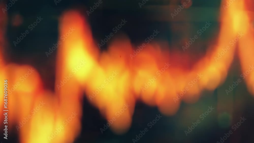 Poster glowing digital graph depicting data analysis and market trends