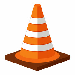 new style yellow color road divider traffic cone vector icon on white background