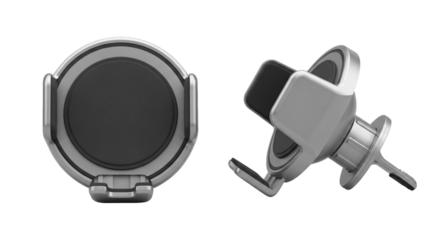 Silver Metal Car Phone Mount with Adjustable Holder.