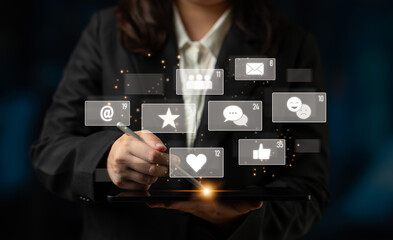 Social media engagement with interaction metrics showing comments, social media reactions, social...
