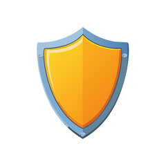Yellow and Blue Shield Illustration for Protection and Security Isolated
