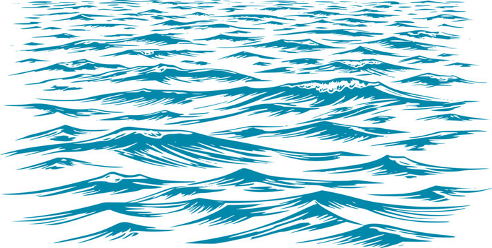Illustration of Waves on Sea, Ocean and Lake Water Surface Texture, water vector