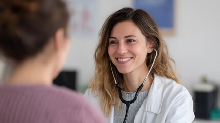 Smiling doctor interacts warmly with patient, promoting trust an
