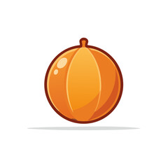 Stylized Orange Globe Fruit Illustration Graphic Cartoon Shape Isolated