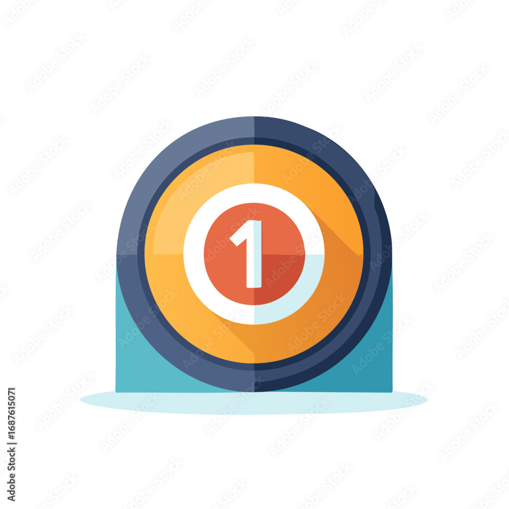 Poster number one circle badge with shadow effect design element
