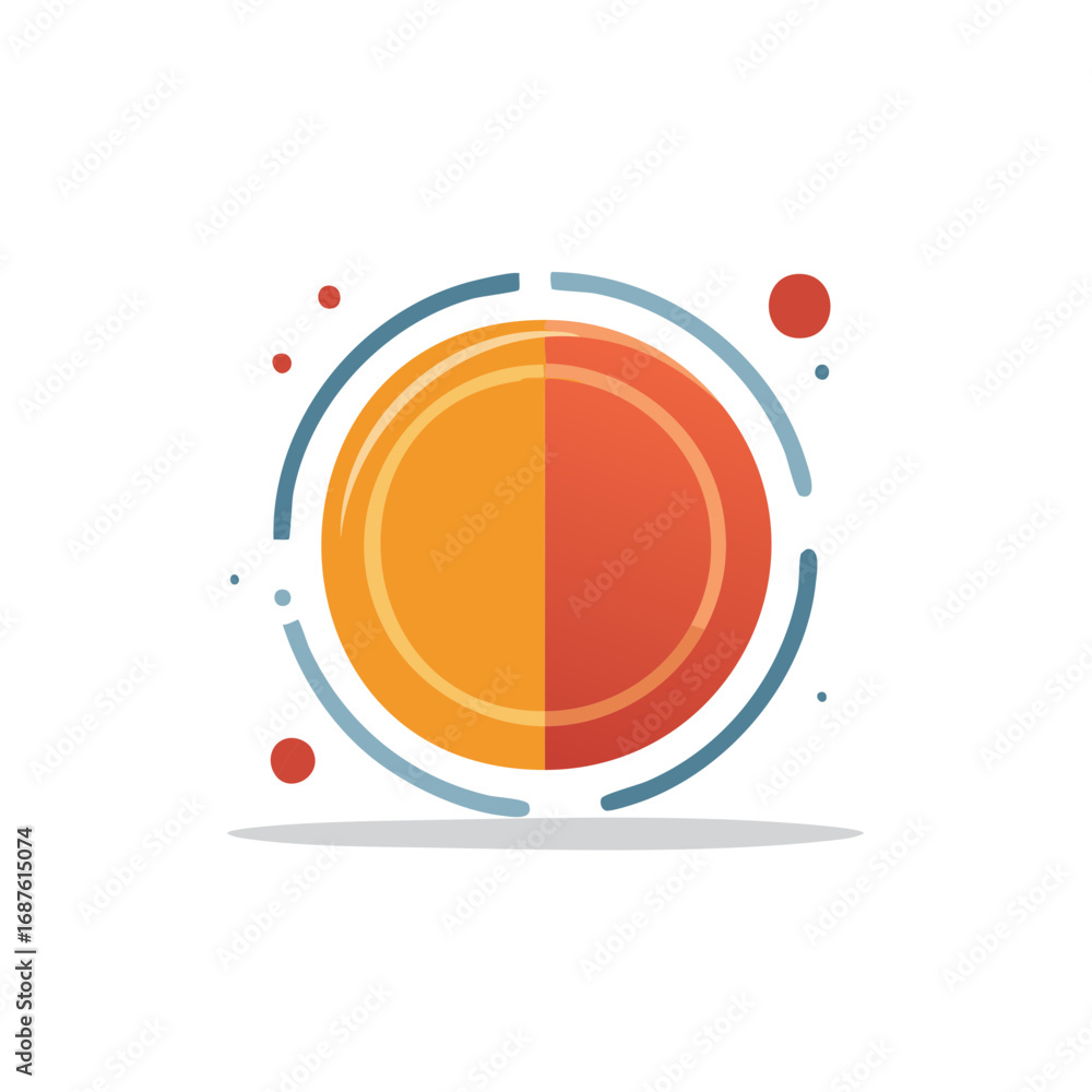 Poster abstract geometric circle symbol with orbital lines modern flat vector design