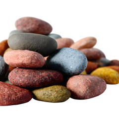 Vibrant Colored Stones A Textured Delight isolated on transparent background