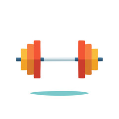 Vector illustration of a colorful barbell isolated on a white background for fitness.