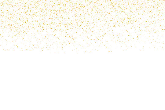 Gold glitter sparkle confetti with falling shining dust and glittering golden particles isolated on transparent background for celebration and festive decoration
